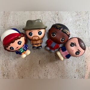 Stranger Things Orb Soft'N Slo Squishies 4 Pc. Hopper, Lucas, Dustin and Eleven